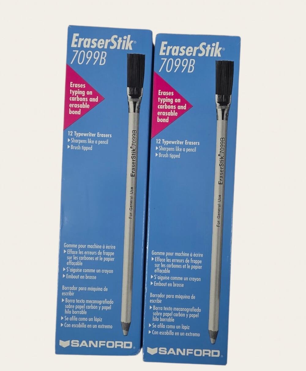 Eraserstik Sanford 7099B VTG 1999 (2 boxes of 12) Typewriter Erasers NOS